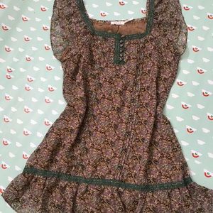 Blue bird sleeveless dress